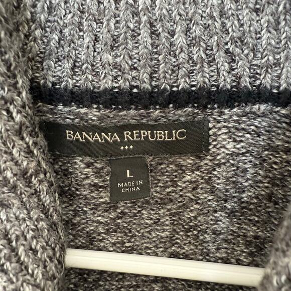 Men's Banana Republic Cotton Blend Cowl Neck Sweater Gray Large - Picture 4 of 7